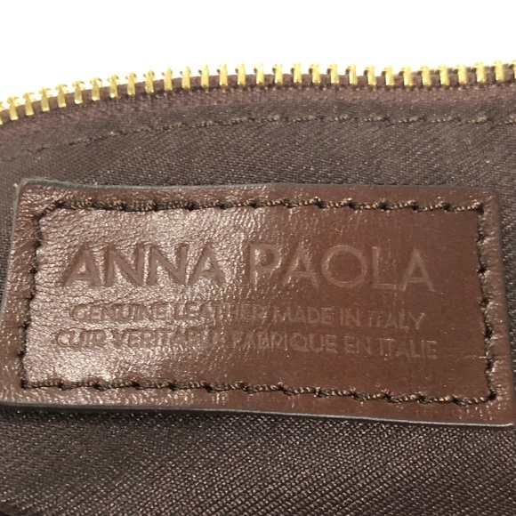 Anna Paola Leather bucket bag Green and light brown - Picture 12 of 16